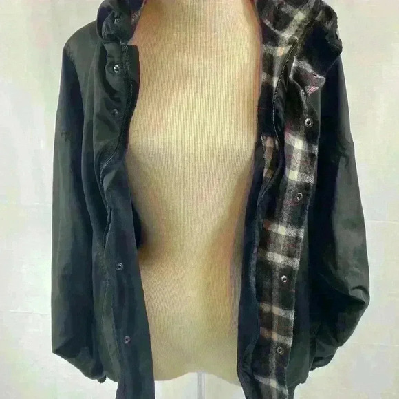 Callaway Golf Black Full Zip & Button plaid trim Jacket Large - Picture 4 of 5